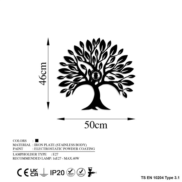 Opviq Heart Tree V2 Lámpara de pared negra Opviq Heart Tree V2 Lámpara de pared negra